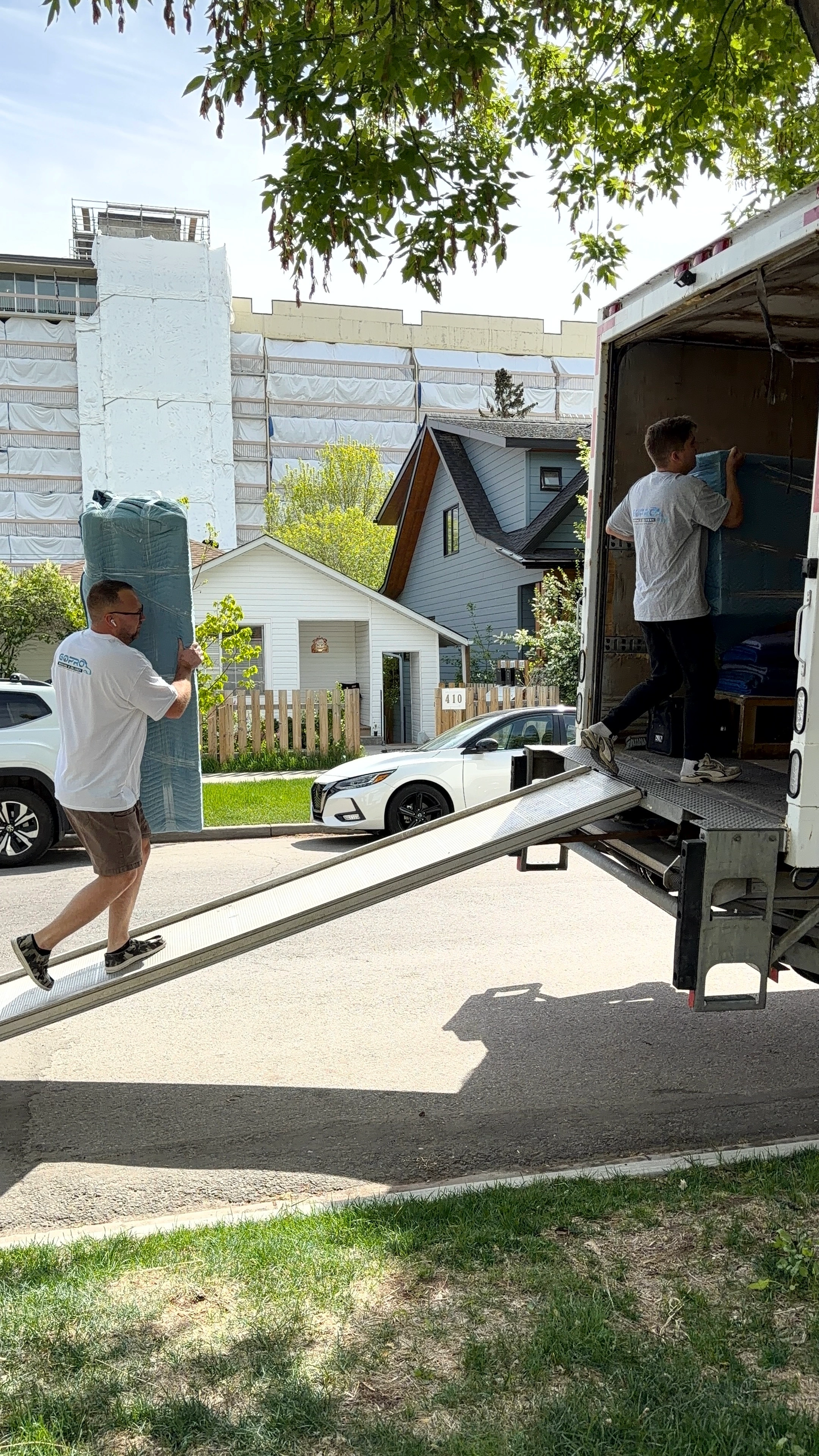 Loaded GoPro Moving truck ready to depart